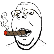 bald cigar glasses mouth_open smoking stubble subvariant:wholesome_soyjak variant:gapejak // 500x500 // 74.1KB