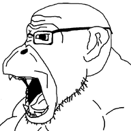 animal ape arm chimp chimpanzee ear glasses mammal monkey open_mouth series:sidejaks soyjak stubble teeth tongue variant:monkeyjak // 852x852 // 37.1KB