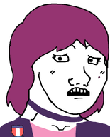 amelia badge choker clothes concerned female hair meta:barely_a_soyjak meta:not_oc no_glasses open_mouth pathways purple_hair subvariant:female_soyak subvariant:soyak_(concerned) variant:soyak // 644x800 // 18.2KB