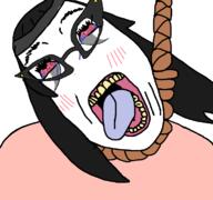 ack anti_soytan bloodshot_eyes glasses no_nose rope soy soyjak soylent stubble suicide tan_shirt teeth tongue total_sloptran_death variant:bernd variant:soytan // 771x723 // 50.7KB