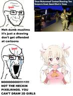 2soyjaks anime drawing islam loli meta:islamic_content muhammad muslims pol_(4chan) terrorist texas variant:soyak // 1716x2252 // 646.3KB