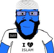 arab blue_skin calm flag i_love islam meta:tagme shahada subvariant:science_lover taqiyah variant:markiplier_soyjak // 802x784 // 163.7KB