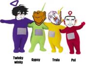 3soyjaks antenna arm bloodshot_eyes brown_skin crying dipsy ear full_body glasses gypsy hair hand hanging laa_laa leg mustache open_mouth po pun purple_hair rope soyjak stubble subvariant:pol_face suicide teletubbies text tinky_winky tongue tranny twinkjak variant:bernd variant:chudjak variant:impish_soyak_ears // 1114x832 // 537.3KB