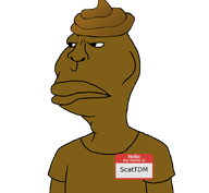 brown_skin clothes eyes hello_my_name_is_(sticker) meta:namefags mutt mutt_lips nose poop scat scattdm_(user) subvariant:brazilmutt transparent_background tshirt variant:meximutt // 888x818 // 42.4KB