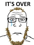 beard brown_hair coomer crying glasses hair its_over sad soyjak text variant:markiplier_soyjak // 600x800 // 58.1KB
