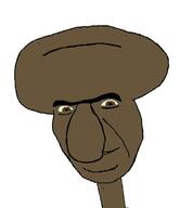 big_head brown_skin large_nose meta:tagme nasolabial_folds sandnigger squidward t50_eyes unibrow variant:cobson yakub yellow_sclera // 578x622 // 23.1KB