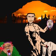 3soyjaks ack anal blood blood_from_anus blood_from_ears blood_from_forehead blood_on_face blood_splatter blood_spray bloodshot_eyes brain brown_skin chud closed_mouth death_metal decapitation glasses gore hair holding_object holding_severed_head irl_background massacre meta:pornographic_content necrophilia nsfw nude open_mouth parody penis purple_hair rape severed_head sex sky soyjak stubble sunset testicles tranny variant:chudjak variant:cobson white_skin yellow_teeth // 1280x1280 // 685.4KB