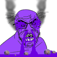 angry animated blood cracked_teeth crying food foodjak fruit fume glasses grape nosebleed purple purple_eyes purple_skin rage series:fruiterz! smoke soyjak stubble subvariant:feralrage variant:feraljak // 1024x1024 // 1.7MB