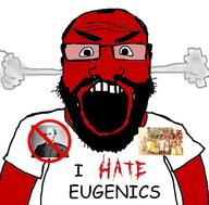 angry clothes eugenics francis_galton i_hate negro open_mouth red_skin soyjak subvariant:science_lover tshirt variant:markiplier_soyjak // 800x789 // 270.4KB