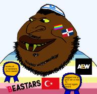 aew award beard beastars clothes deformed dominican_republic fat flag:dominican_republic flag:lgbt_pride_flag flag:minor_attracted_person flag:pedophilia_pride_flag flag:turkiye hair hat judaism kike kike_nose kippah lips missing_teeth mustache nigger rotten_teeth series:kidjaks series:muttverse slopjak smile soyjak subvariant:roberto template transparent_background turkiye variant:meximutt // 838x812 // 118.1KB