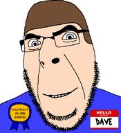 award badge brown_hair closed_mouth dave_(moldygh) dave_and_bambi friday_night_funkin' glasses hair posted_it_again_award smile soyjak stubble variant:cobson video_game white_skin // 775x849 // 38.2KB