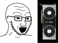 glasses gpu nvidia open_mouth pc rtx soyjak stubble technology variant:soyak // 640x477 // 155.2KB