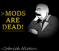 bald black_background clothes eyes_closed friedrich_nietzsche greentext italics janny mods mustache parody quote sad subvariant:sidecob suit variant:cobson vignette // 1400x1200 // 102.9KB