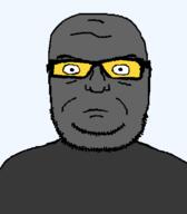 closed_mouth glasses grey_skin serious soot soot_colors soyjak soyjak_party stubble variant:seriousjak // 454x520 // 10.2KB