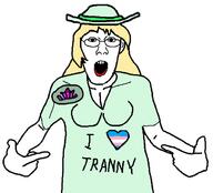 arm clothes crystal_cafe ear female femjak glasses hand hat heart i_love open_mouth pointing soyjak text tranny variant:shirtjak // 618x559 // 63.7KB