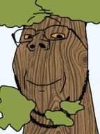 closed_mouth glasses orange_sclera series:objakt smile soyjak stubble subvariant:wholesome_soyjak tree variant:gapejak // 600x800 // 48.0KB