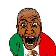 brown_skin ear flag hair mexico open_mouth redraw shaved soyjak stubble variant:el_perro_rabioso // 1000x1000 // 346.1KB