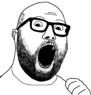 ear glasses hand merge open_mouth soyjak stubble template variant:gapejak variant:hot_sauce // 978x1022 // 325.7KB