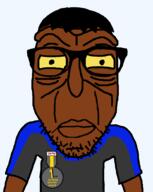 award brown_skin bug closed_mouth clothes fly glasses hair jartycuck smile stubble teeth tshirt variant:rickjak yellow_sclera // 829x1043 // 55.9KB