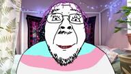 ai_generated burp glasses hanging meta:tagme rope soyjak stubble tranny troonella variant:bernd // 640x360, 8s // 5.2MB