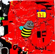 amphibian award bee frog horror meta:not_oc nas:pepe nonsense pepe pepe_the_frog red_skin scary schizo variant:soyak // 1838x1780 // 463.9KB