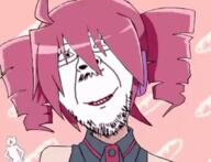animated anime fukkireta glasses kasane_teto smile soyjak stubble tranny variant:bernd vocaloid // 327x251 // 279.3KB