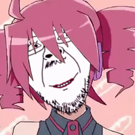 animated anime fukkireta glasses kasane_teto smile soyjak stubble tranny variant:bernd vocaloid // 327x251 // 279.3KB