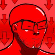 arrow biz_(4chan) calm ear glasses red red_skin soyjak stubble variant:nujak // 1000x1000 // 271.0KB