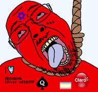 666 claro company hanging internet isp map_(pedophile) pedophile queen_of_spades spade star_of_david text transheart variant:bernd // 1255x1175 // 165.1KB
