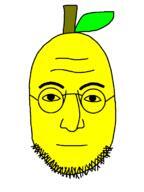 eyebrows food forehead_lines fruit glasses lemon mouth_closed nose series:fruiterz! soyjak stubble variant:lennonjak yellow_skin // 144x192 // 22.1KB