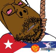 anime azumanga_daioh bant_(4chan) black_skin bloodshot_eyes clenched_teeth country cuba cuban_(user) flag glasses hanging mrnebula rope soyjak stubble subvariant:scholar suicide touhou variant:gapejak video_game // 768x719 // 81.7KB
