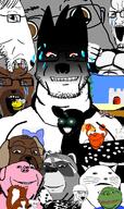 alternate animal antenna arm bear bee black_skin bug castle cat chicken claw crab creepy crying deer discord doe dog ear elephant fish fish_tank frog full_body furaffinity furry glasses glowing_eyes gorilla green_eyes grin hair hand horse implied_rape leg multiple_soyjaks nose open_mouth pepe pig raccoon rat scared smile snail soyjak stubble subvariant:feralsquirrel subvariant:impish_bee subvariant:impish_meowjak subvariant:wholesome_soyjak sweating swedecrab text thougher trend:squirreljakking variant:bernd variant:cryboy_soyjak variant:feraljak variant:gapejak variant:horsejak variant:impish_soyak_ears variant:markiplier_soyjak whisker wing zoophilia // 800x1349 // 586.3KB