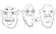 3soyjaks closed_mouth ear get glasses meta:get mustache open_mouth quints smile soyjak variant:linestub_trio // 3000x1800 // 463.3KB