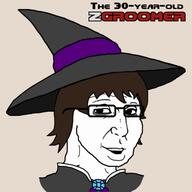 30 30_years_old boomer_shooter doom doom_(game) doom_2 glasses kirisame_marisa marisa marisa_the_magician variant:wojak witch_hat zdoom // 512x512 // 72.8KB