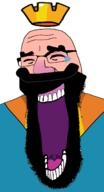bald beard clash_royale closed_eyes crown glasses king laughing mustache open_mouth stretched_mouth variant:cobson video_game white_background // 721x1333 // 158.1KB