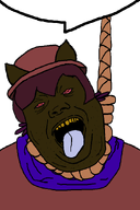 ack bloodshot_eyes brown_skin dead jimbo_(namefag) jimbo_(user) jimbrap jimbraphog meta:namefags noose oneshot oneshot_pedo_nigger oneshotfag pooneshit pooneshit_pedo rope series:the_many_faces_of_jimbrap speech_bubble speech_bubble_empty tongue tongue_out variant:alicia vivo_endive // 590x884 // 29.1KB