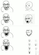 animated arm ear glasses multiple_soyjaks open_mouth smile soyjak stretched_mouth stubble variant:el_perro_rabioso variant:impish_soyak_ears variant:soyak wojak // 1200x1713 // 2.9MB