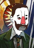 bags_under_eyes beard brown_hair clothes disco_elysium flag flag:old_revachol harrier_du_bois mutton_chops necktie red_nose smile stubble variant:chudjak // 361x508 // 234.7KB