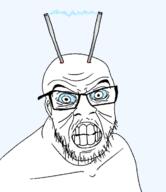 antenna blue_eyes clenched_teeth ear electricity glasses soyjak stubble variant:feraljak wrinkles // 1024x1184 // 246.7KB