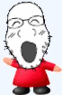 animated anime closed_eyes clothes full_body glasses open_mouth redraw soyjak stubble variant:markiplier_soyjak // 69x105 // 6.8KB