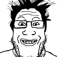 glasses grin hair smile soyjak stubble template variant:markiplier_soyjak // 600x800 // 23.0KB