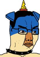 angry blue_skin choker closed_mouth ear glasses horn puppycorn unikitty variant:chudjak // 641x900 // 48.4KB