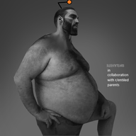 antenna beard closed_mouth fat gray_skin grayscale grey_skin greyscale hair lips looking_to_the_right man_tits meta:not_oc naked nas:gigachad nose obese reddit text // 500x500 // 112.4KB