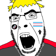 anti_sharty black_lives_matter blm_logo flag:transgender_pride_flag glasses meta:not_oc nate open_mouth stubble tiktok variant:cobson yellow_hair // 721x720 // 87.2KB