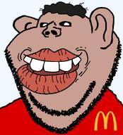 amerimutt clothes ear hair lips mcdonalds mutt mutt_lips nas:tyrone nigger red_lips red_shirt subvariant:impish_amerimutt subvariant:impish_tyrone tan_skin tyrone variant:impish_soyak_ears // 598x660 // 20.6KB
