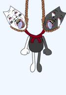 ack arm artist:Juaco bloodshot_eyes blush cartoon crying dandy's_world eyebrows leg mask multiple_soyjaks open_mouth razzle_and_dazzle_(dandy's_world) rope scarf suicide tragedy_masks variant:bernd // 1400x2000 // 152.6KB