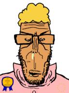 award badge beard blond brody_foxx earring euromutt european_union flag:european_union glasses mustache orange_skin shaved shitskin star_(symbol) subvariant:euromutt variant:markiplier_soyjak yellow_hair yo_mama // 478x642 // 76.7KB