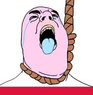 bloodshot_eyes clothes crying hanging hat mustache poland rope soyjak suicide tongue variant:hydejak white_skin yellow_teeth // 778x800 // 62.1KB