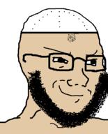 arab beard brown_skin clothes glasses hat islam smile smug soyjak stubble taqiyah variant:soyak // 644x800 // 15.7KB