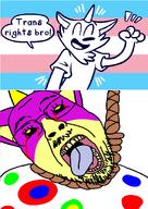 ack artist:kneeby bloodshot_eyes crying flag:transgender_pride_flag furfag furry glasses hanging neon open_mouth rope soyjak sparklecare sparklecare_hospital suicide tongue tranny tranny_artstyle trans_rights troon unicorn variant:bernd webcomic // 876x1234 // 304.9KB